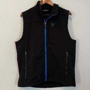 Ariat Vest Mens Black Softshell  Fleece Lined Vest Size Medium Work wear Cowboy
